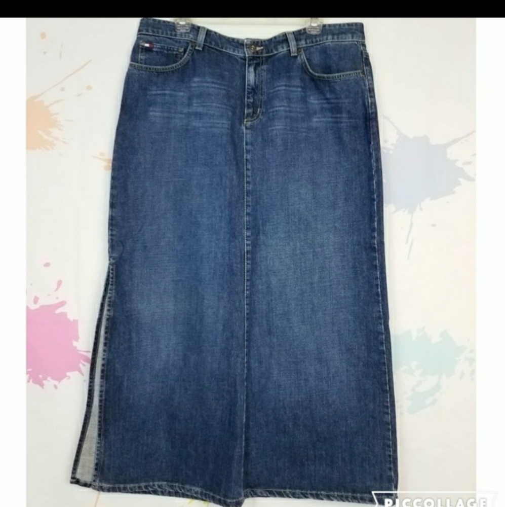 TOMMY HILFIGER Long Denim Jean Skirt - Women's 16